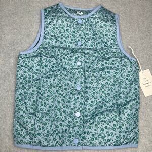 K0052 Free Assembly Blue Floral Vest Size S (6-6X)